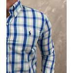 Camisa Manga Longa PRL Xadrez Azul⭐