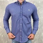 Camisa Manga Longa PRL Xadrez Azul