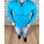 Camisa manga longa TH - Azul Turquesa