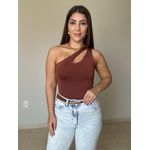 Body Marcela Nula Manga Castanho