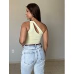 Body Marcela Nula Manga Amarelo Manteiga