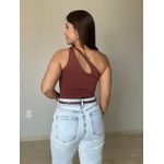 Body Marcela Nula Manga Castanho