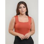 Body Lailla Alça Decote Quadrado Laranja