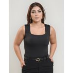 Body Lailla Alça Decote Quadrado Preto