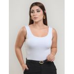 Body Milene Alça Decote Quadrado Off White