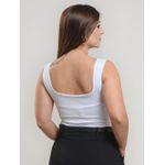 Body Milene Alça Decote Quadrado Off White