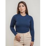 Blusa Bia Manga Longa Azul