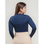 Blusa Bia Manga Longa Azul