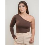 Blusa Rafa Nula Manga Marrom
