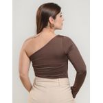 Blusa Rafa Nula Manga Marrom
