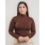 Body Silvia Manga Longa Gola Alta Café