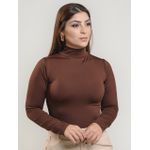Body Silvia Manga Longa Gola Alta Café