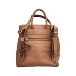 Mochila Bolsa Feminina - Camel - COURO LEGÍTIMO