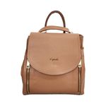 Mochila Bolsa Feminina - Camel - COURO LEGÍTIMO