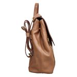 Mochila Bolsa Feminina - Camel - COURO LEGÍTIMO