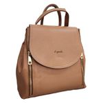 Mochila Bolsa Feminina - Camel - COURO LEGÍTIMO