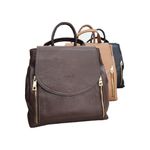 Mochila Bolsa Feminina - Camel - COURO LEGÍTIMO