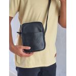 Bolsa UNISEX Shoulder Bag - Preta - COURO LEGÍTIMO