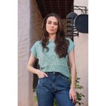 Blusa Tricot Ponto - Turquesa