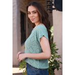Blusa Tricot Ponto - Turquesa