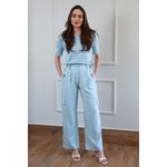 Blusa Tricot Listras -Azul