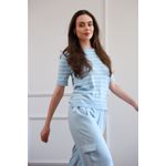 Blusa Tricot Listras -Azul