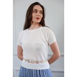 Blusa Tricot Manguinha - Off White