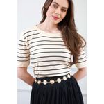Blusa Tricot Listras - Bege
