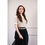 Blusa Tricot Listras - Bege