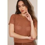 Blusa tricot Manguinha - Caramelo