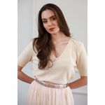 Blusa Tricot dec V - Bege