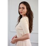 Blusa Tricot dec V - Bege