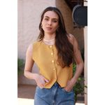 Colete Tricot Modal - Açafrão