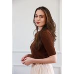 Blusa Tricot Dec V - Marrom