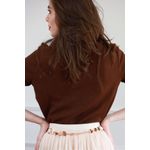 Blusa Tricot Dec V - Marrom