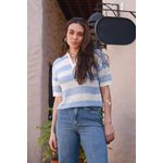 Blusa Tricot Listras - Azul