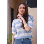 Blusa Tricot Listras - Azul