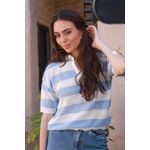 Blusa Tricot Listras - Azul