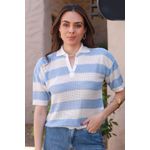 Blusa Tricot Listras - Azul