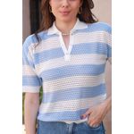 Blusa Tricot Listras - Azul