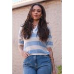 Blusa Tricot Listras - Azul