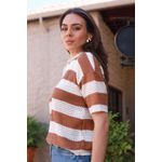 Blusa Tricot Listras - Caramelo