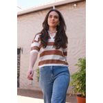 Blusa Tricot Listras - Caramelo