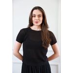 Blusa Tricot Manguinha - Preto