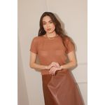 Blusa tricot Manguinha - Caramelo