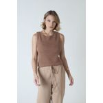 Regata Tricot Fios Lurex - Caramelo 