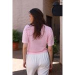 Blusa Tricot Rendada - Rosa