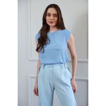 Blusa Detalhe Manga - Azul