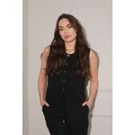 Colete Tricot Modal - Preto
