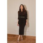 Cardigan Tricot Vazado - Preto